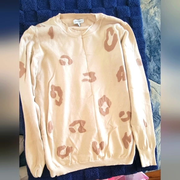 Cream and Tan Patterned Sweater - Picture 1 of 3